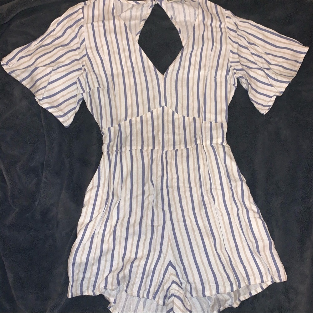 Neutral Striped Abercrombie Romper